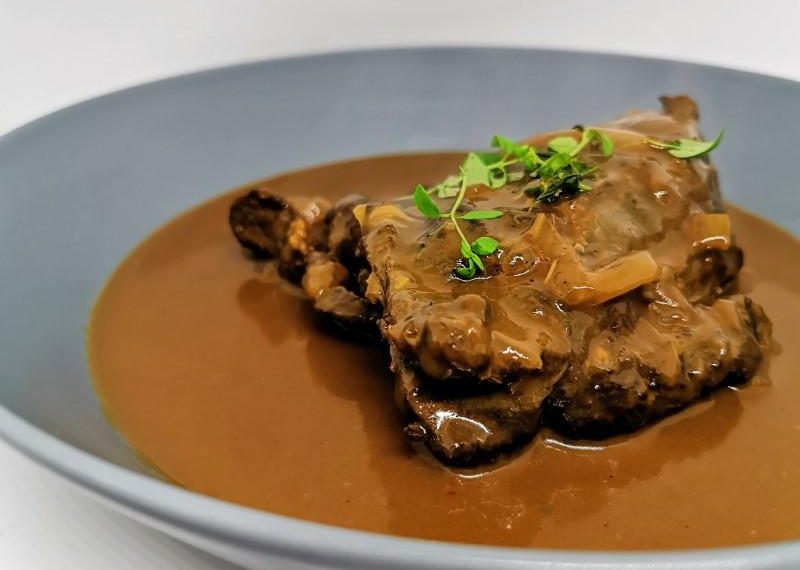 Braised veal cheeks