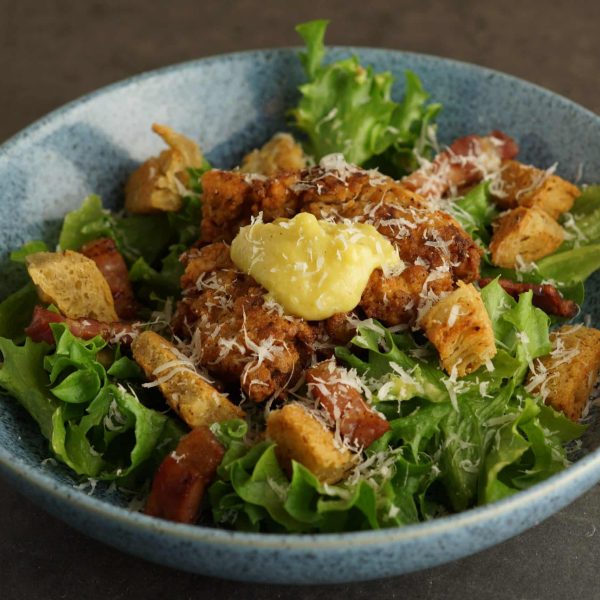 Caesar Salad with Fried Chicken