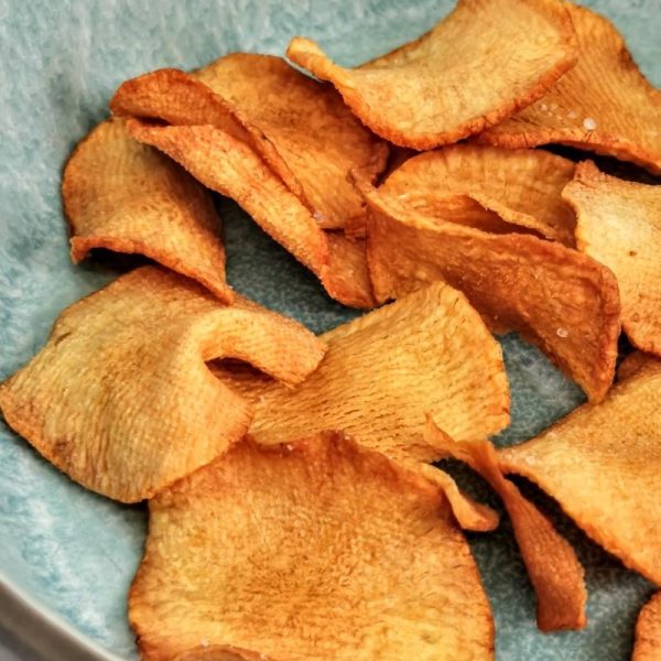 Jerusalem Artichoke Chips in Deep Fryer