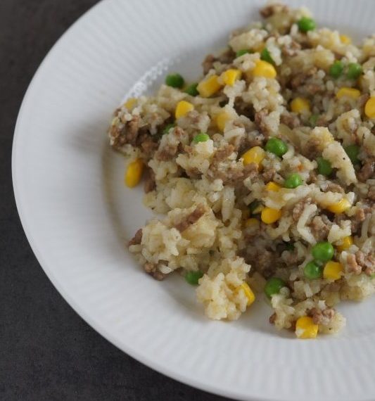 Rice and Praise (child-friendly dish with ground beef and rice)