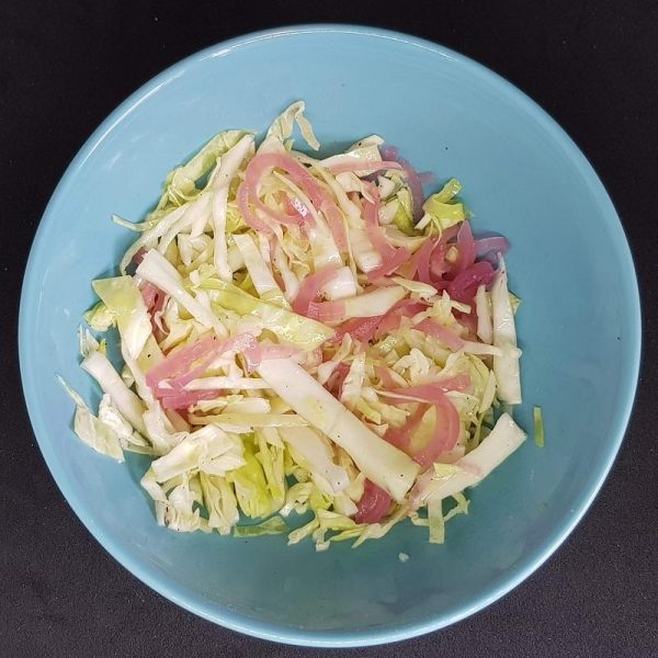 Salad with Cabbage and Pickled Red Onions