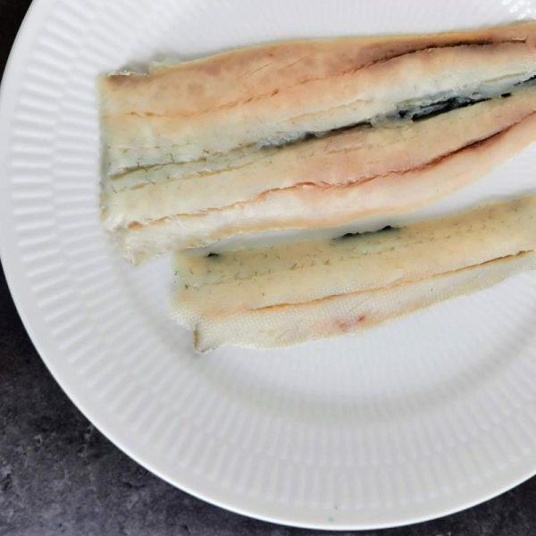 Sous vide garfish filet
