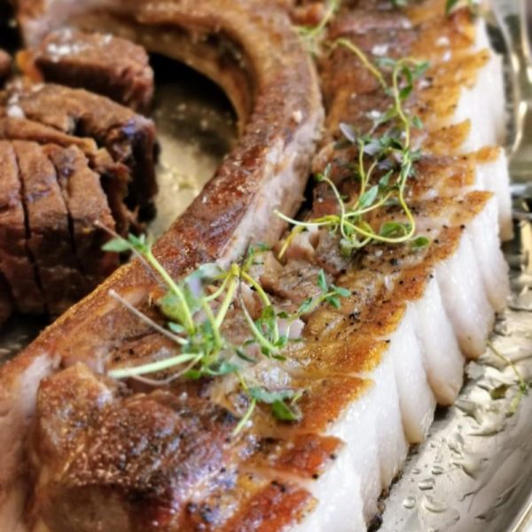 Sous vide tomahawk steak