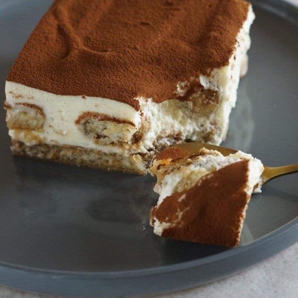 Tiramisu with cream and egg whites