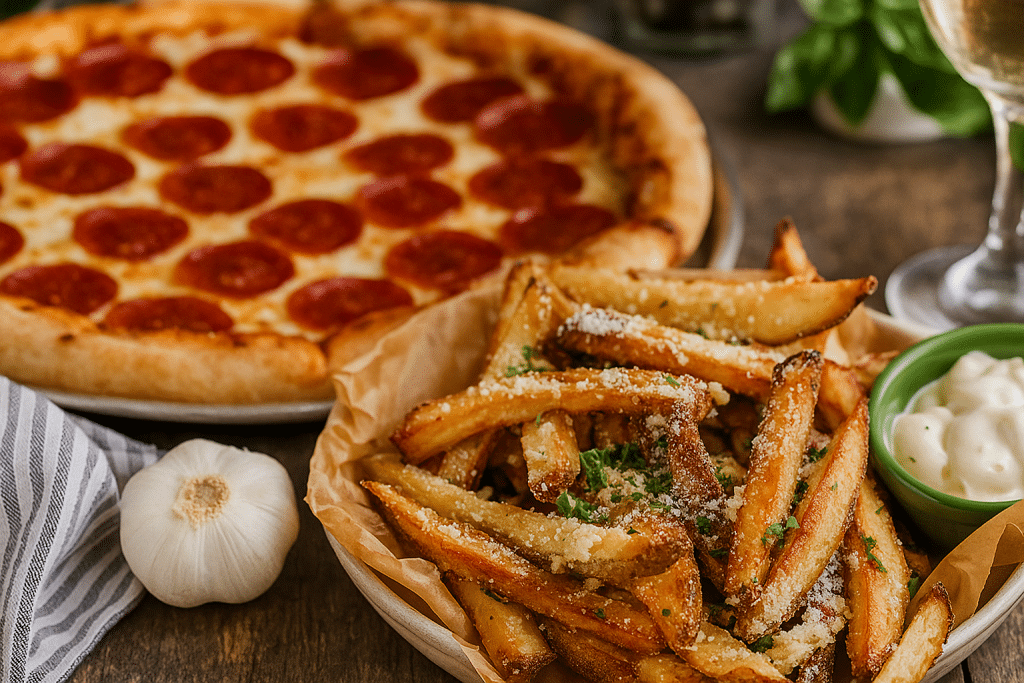 Fries with Dinner Pizza