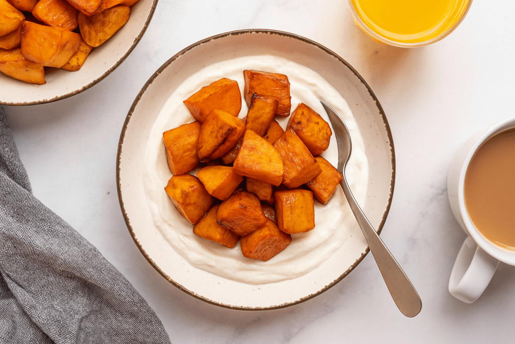 Sweet Potatoes on Yogurt
