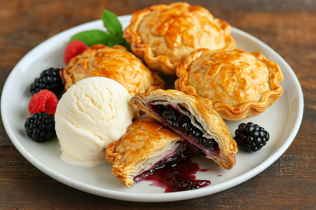 Blackberry Hand Pies with Ice Cream