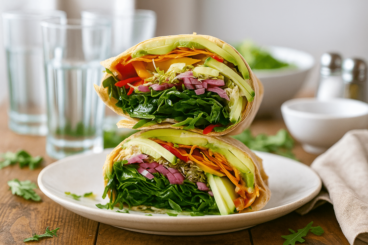 Vegi Wraps with hummus