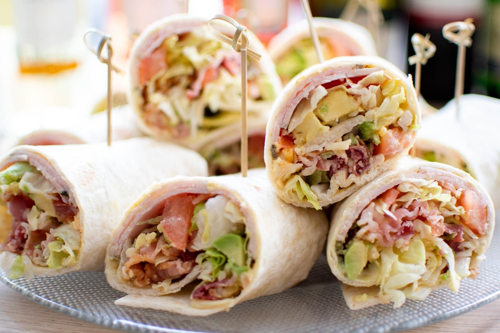 Plate,Of,Wrap,Sandwiches