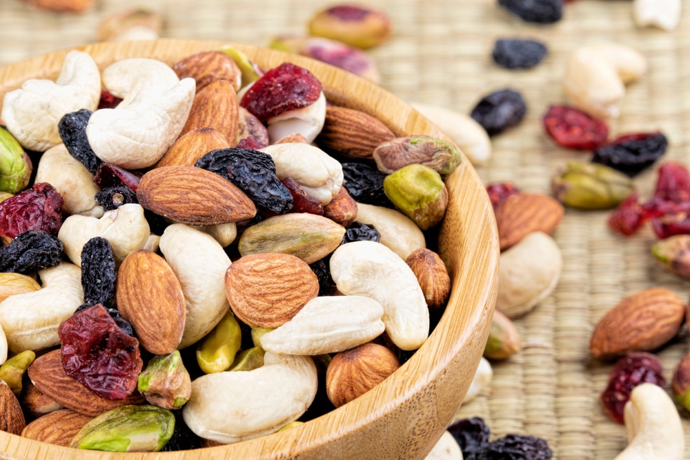 Trail,Mix,Of,Nuts,And,Dried,Fruits,Make,A,Great