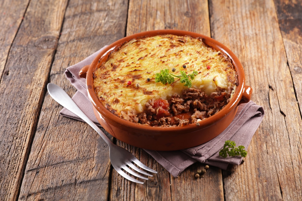 Shepherd's,Pie-,Baked,Mashed,Potato,With,Minced,Beef