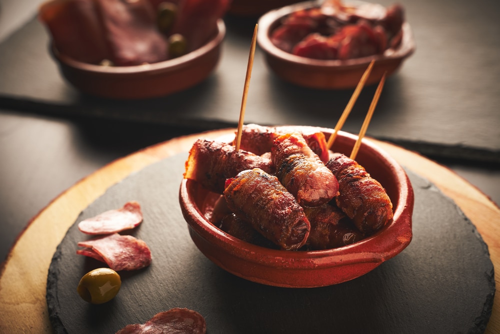 Bacon-wrapped,Dates,,Tapas,,Spanish,Food
