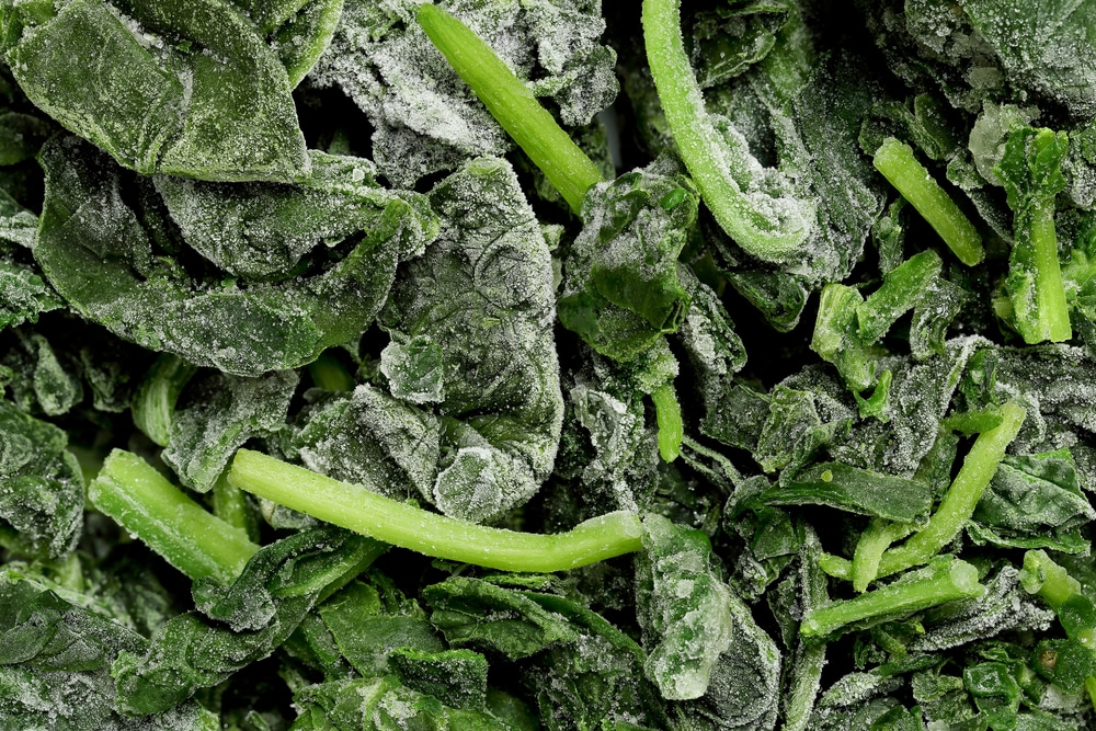 Close,Up,Of,Frozen,Spinach,Leaves,And,Stems
