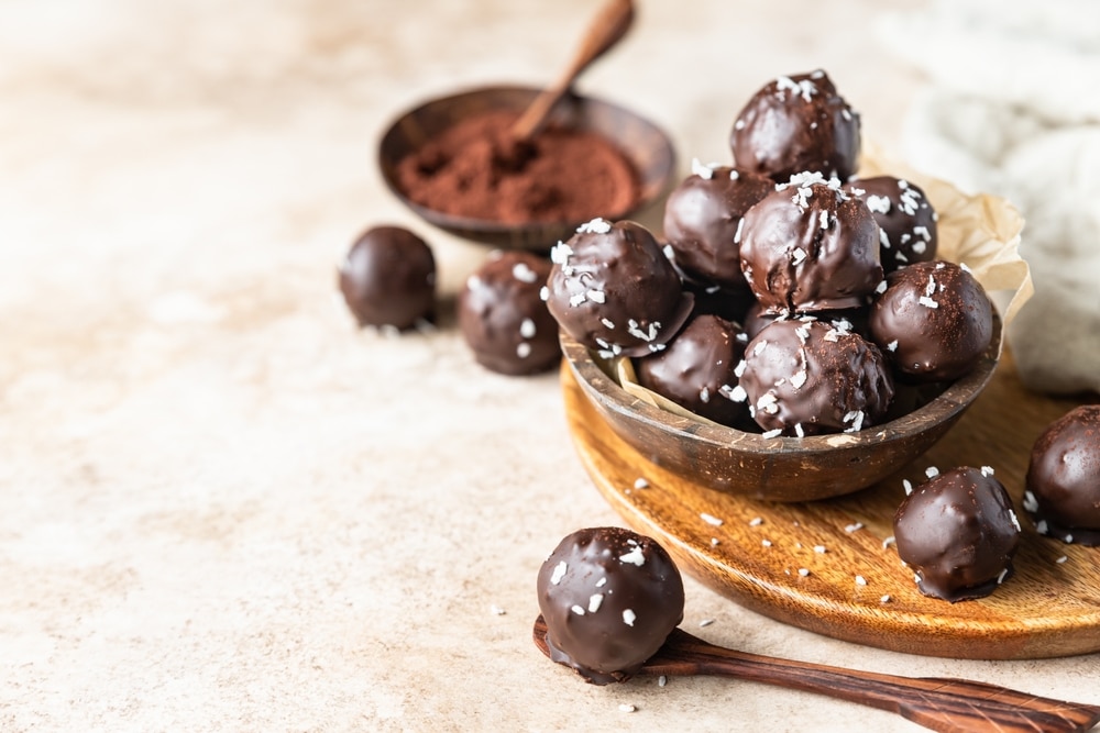 Vegan,Chickpea,And,Peanut,Butter,Candies,In,Chocolate,Glaze,Sprinkled
