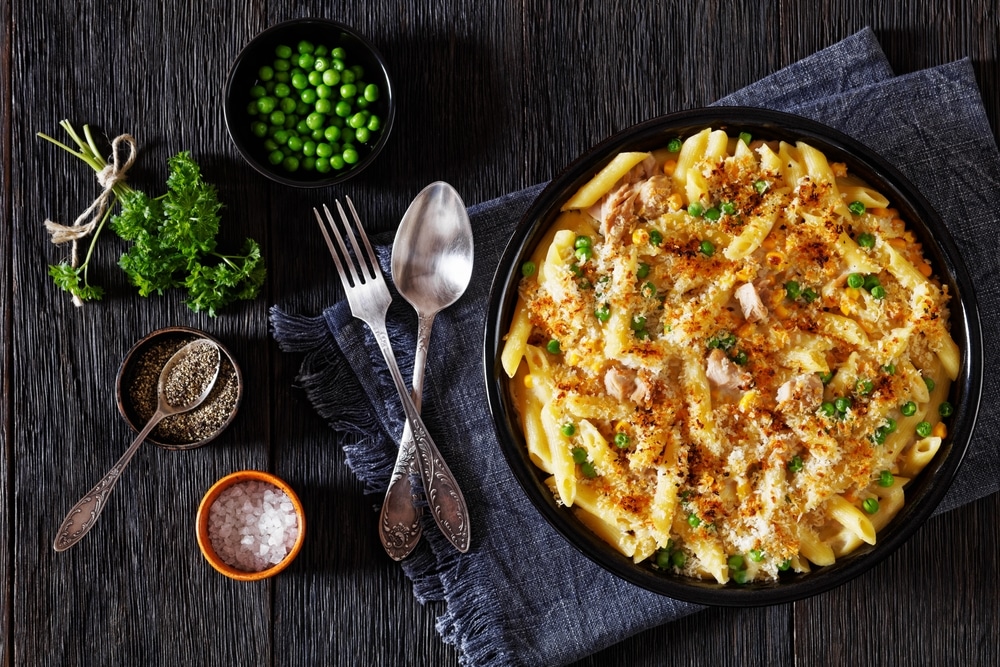 Tuna,Mornay,,Creamy,Tuna,Casserole,Penne,Pasta,Bake,In,Baking