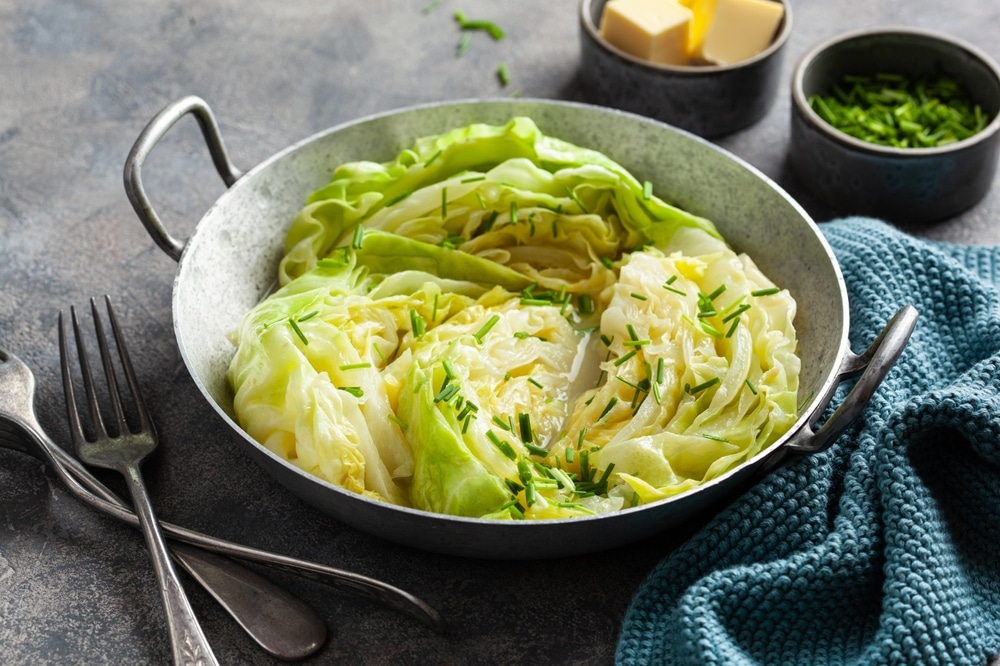 Stewed,Steamed,Cabbage,With,Butter,,Healthy,Vegetarian,Food