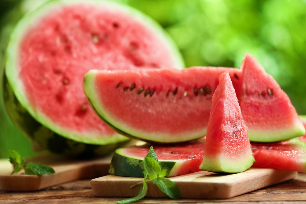 Tasty,Sliced,Watermelon,On,Table,Outdoors