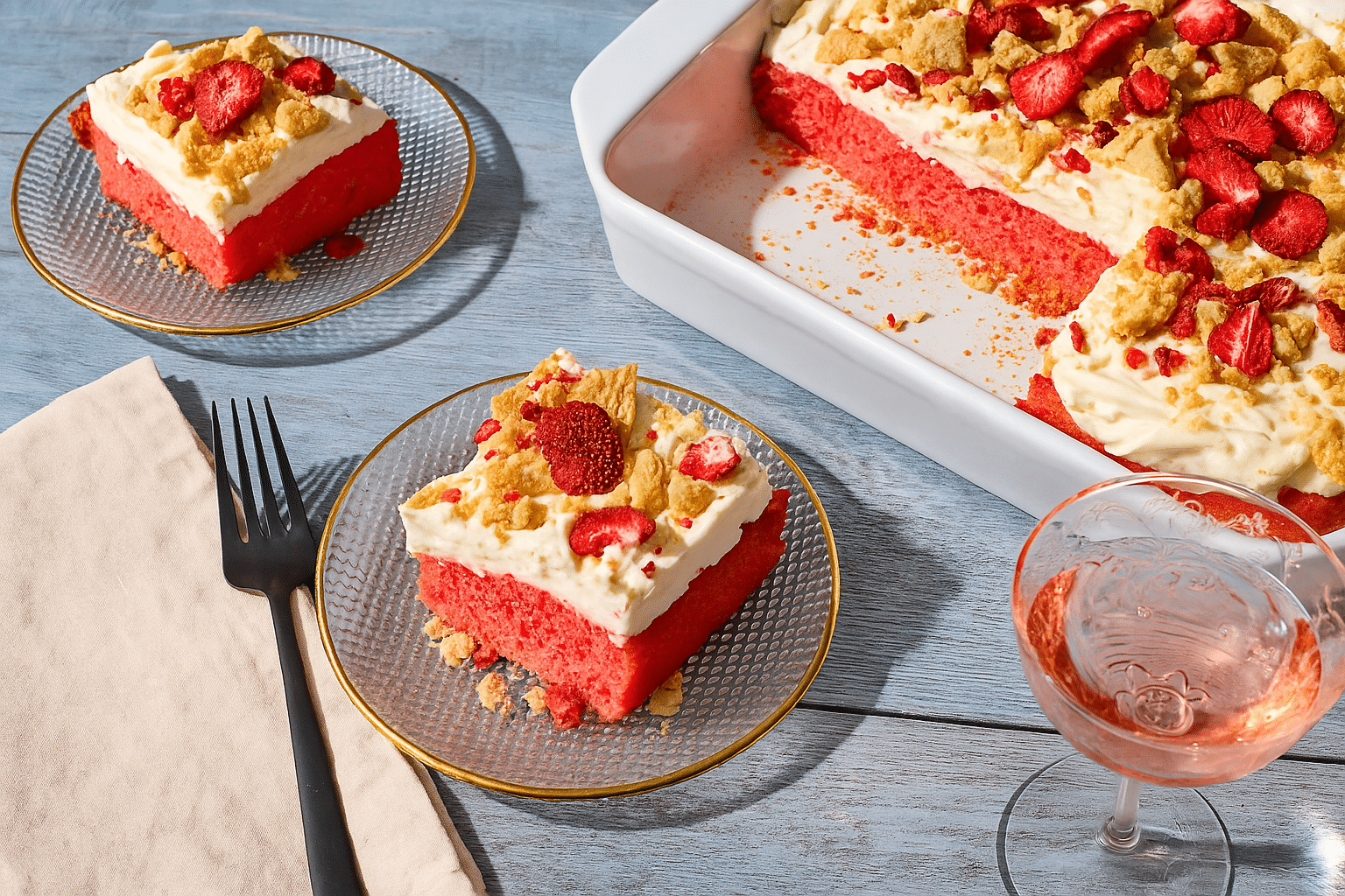 Strawberry Crunch Cake