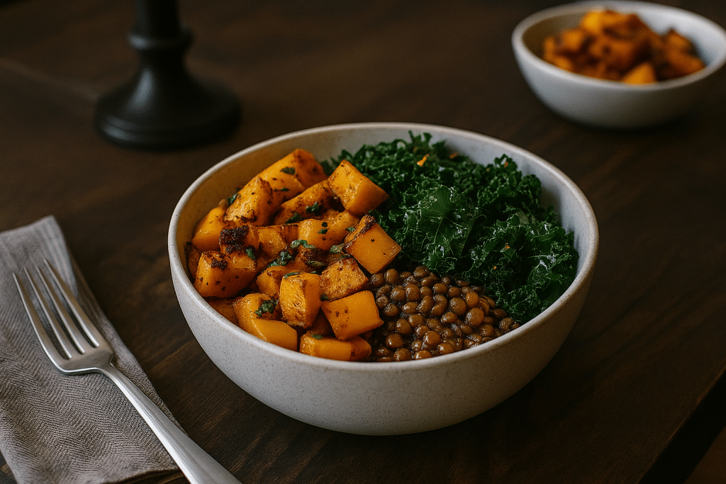 Roasted Squash & Lentil Bowl