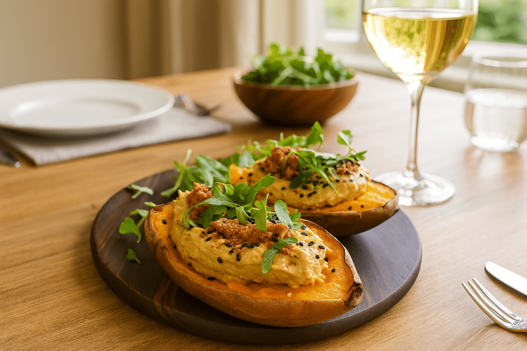 Sweet Potato With Hummus