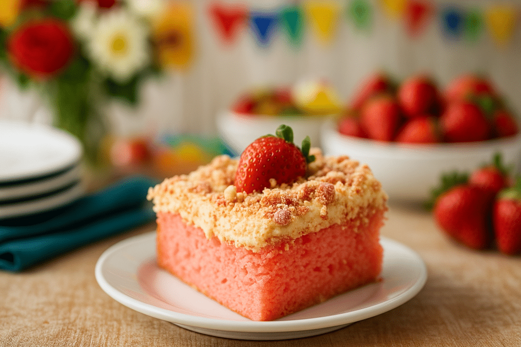 Strawberry Crunch Cake