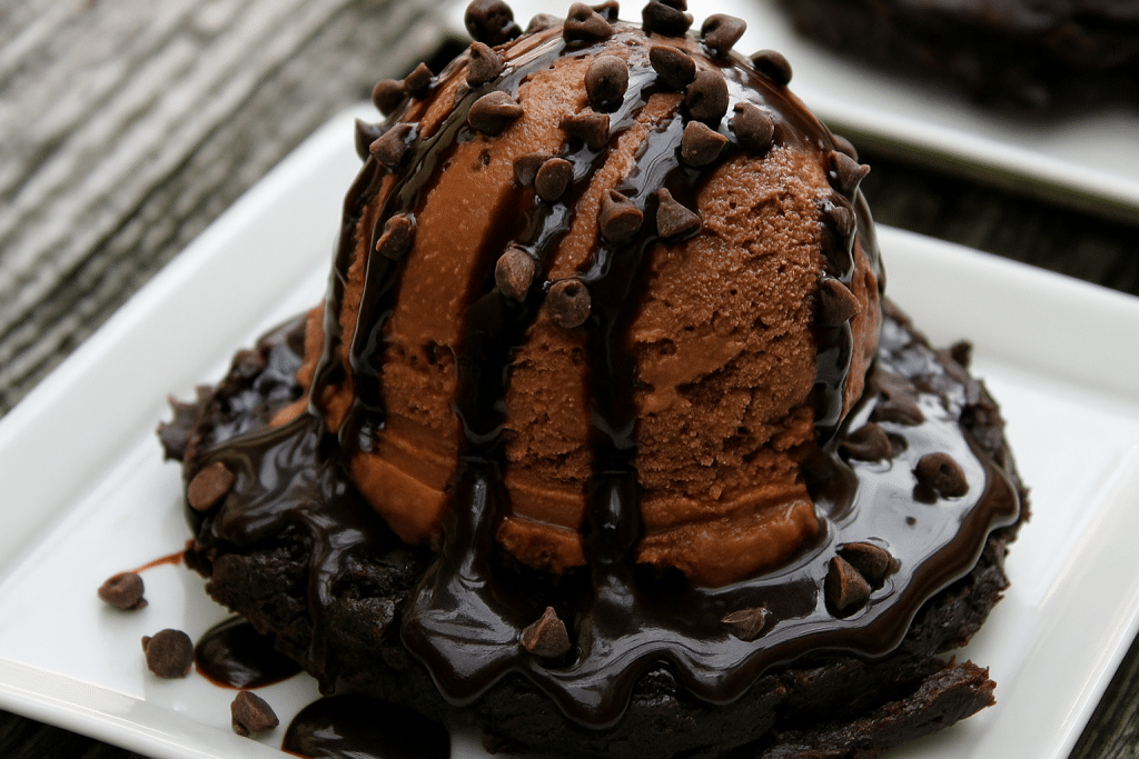 Decadent Ice Cream Chocolate Brownie