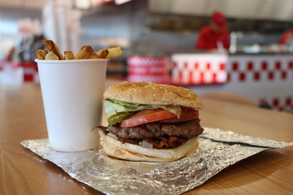 Burger,And,French,Fries,At,Five Guys