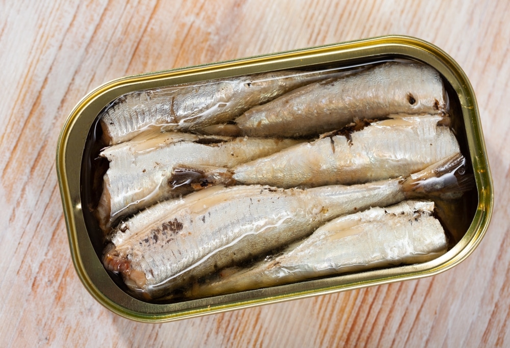 Canned,Sea,Fish,,Sardines,In,Marinade,Of,Oil,In,Opened