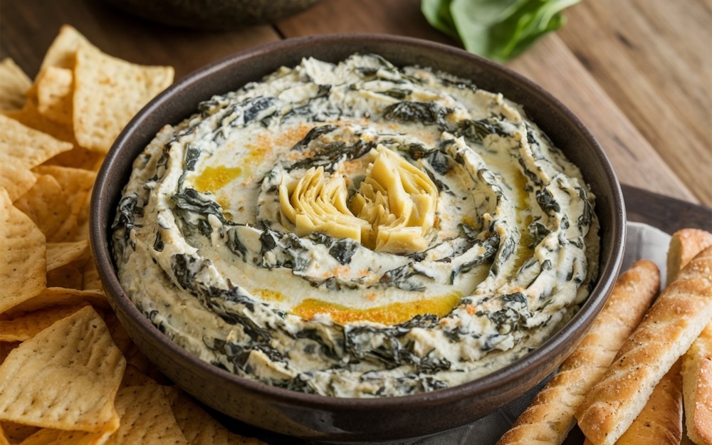 Spinach,Artichoke,Dip:,Warm,,Creamy,Dip,Made,Of,Spinach,,Artichokes,