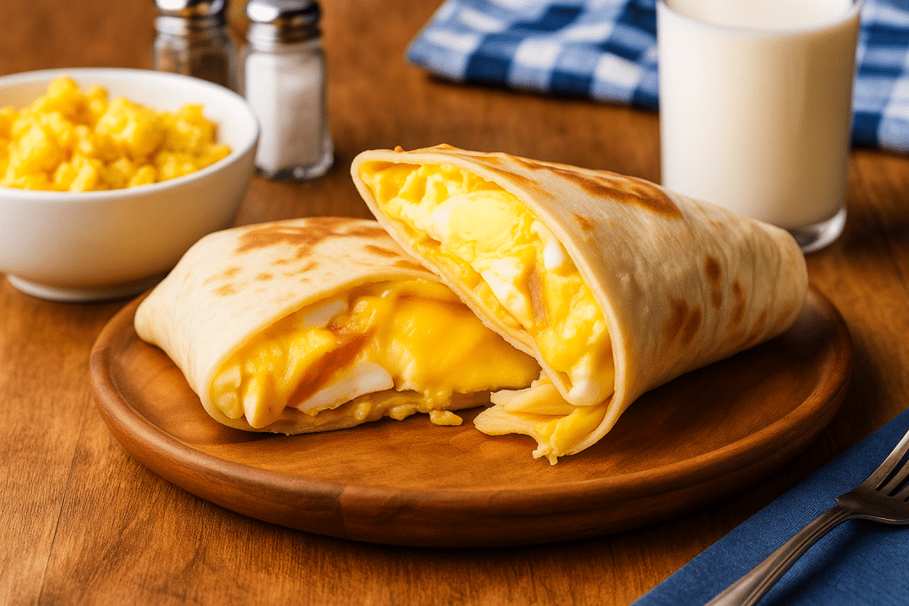 Breakfast Wrap Eggs and tortilla