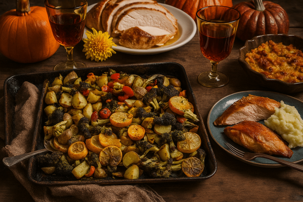 Autumn Roasted Vegetables broccoli pepper potato