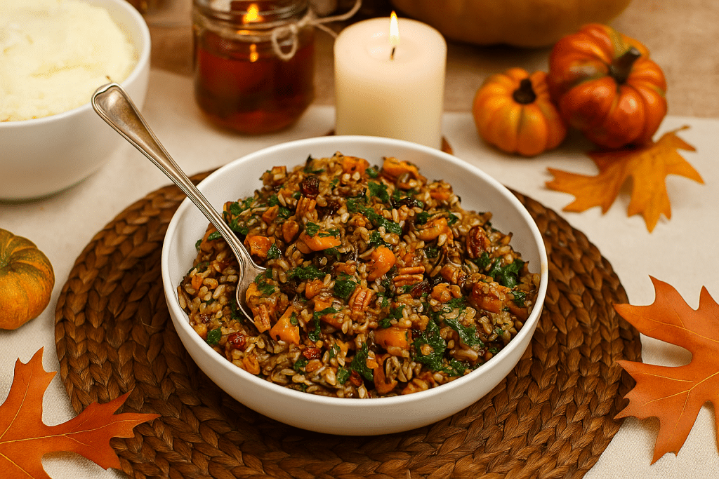 Butternut squash and wild rice pilaf