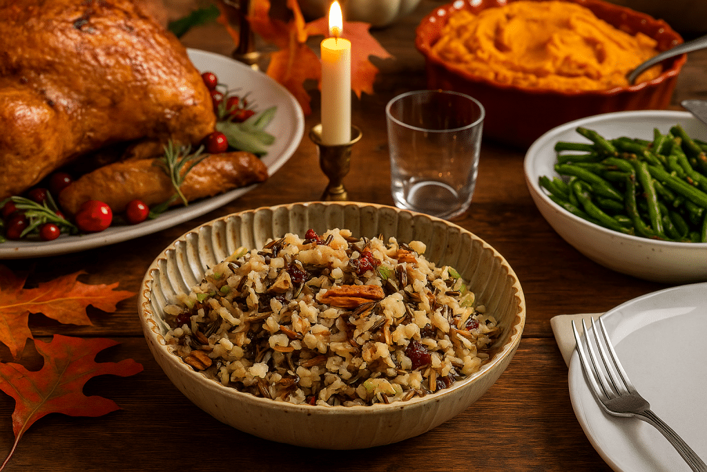 Thanksgiving Wild Rice Pecan salat