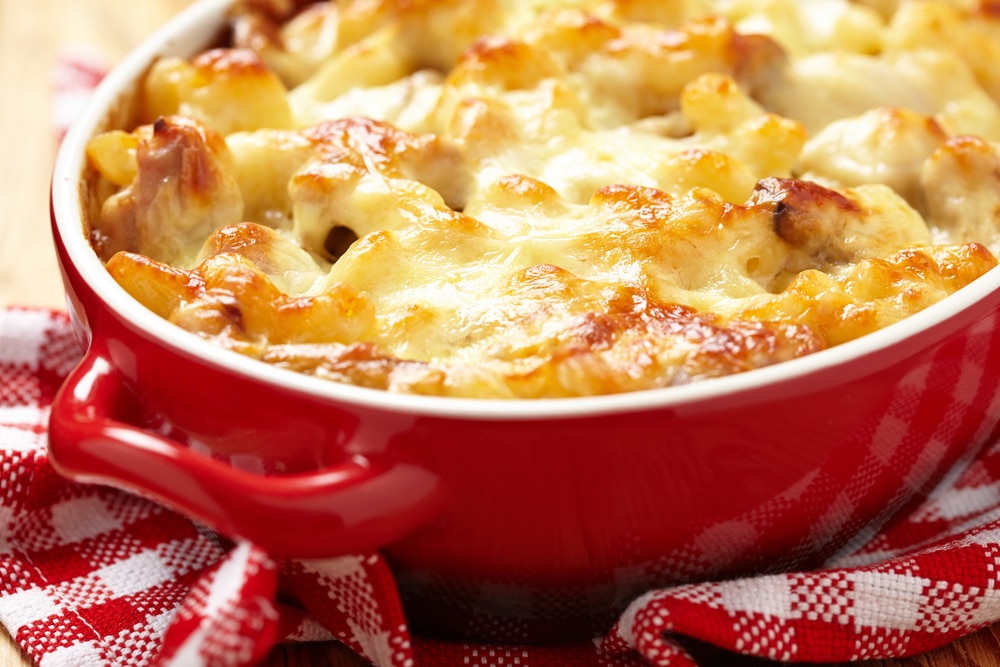 Macaroni,With,Cheese,,Chicken,And,Mushrooms