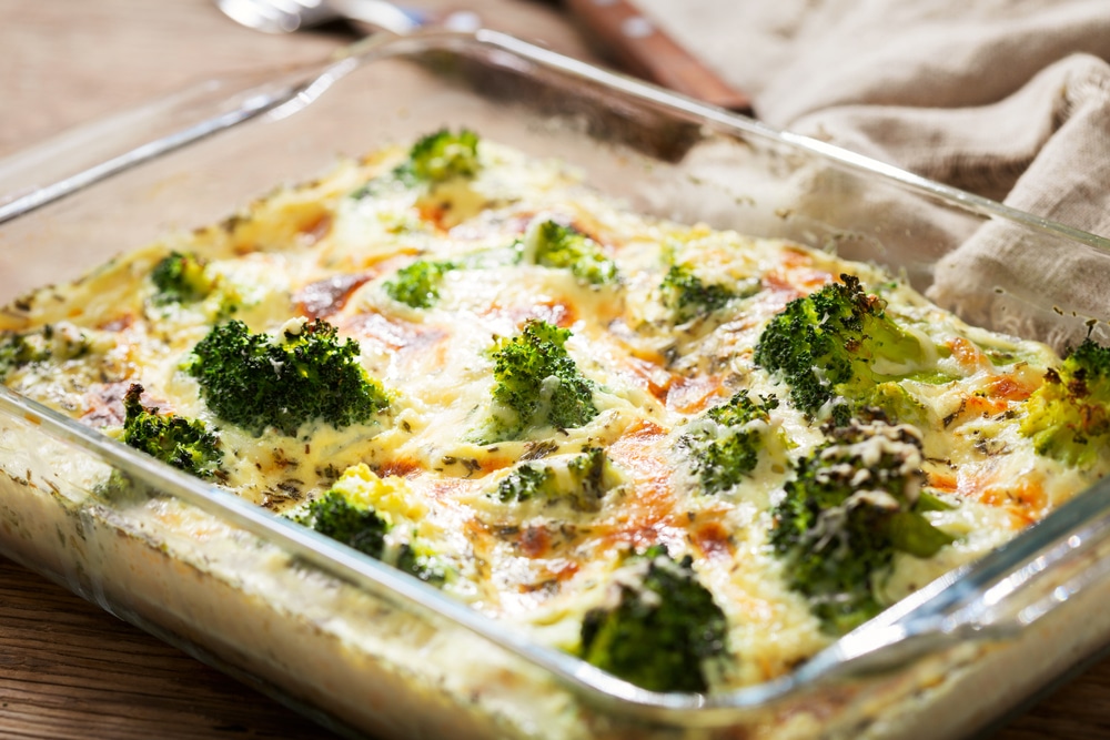 Casserole,Broccoli.,Baked,Broccoli,With,Cheese,And,Cream,Sauce,In