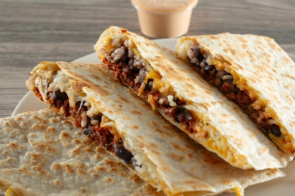A,Closeup,View,Of,A,Vegan,Quesadilla.