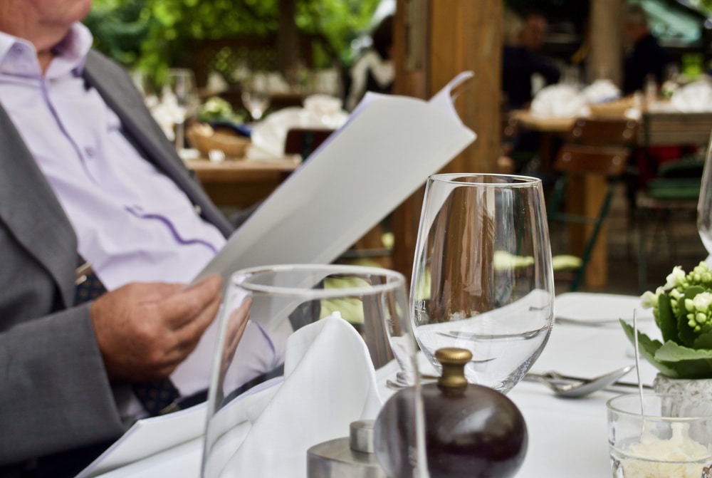 Old,Man,Chooses,A,Meal,Out,Of,The,Menu,Card
