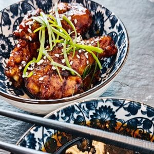 Chicken wings with a teryaki glace