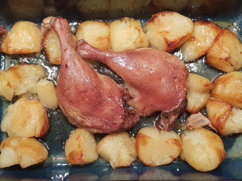 Duck legs in oven