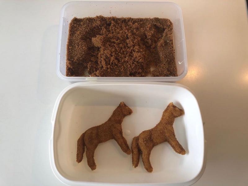 Chocolate horse molded in brown sugar