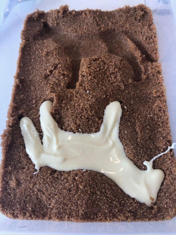 Chocolate horse molded in brown sugar