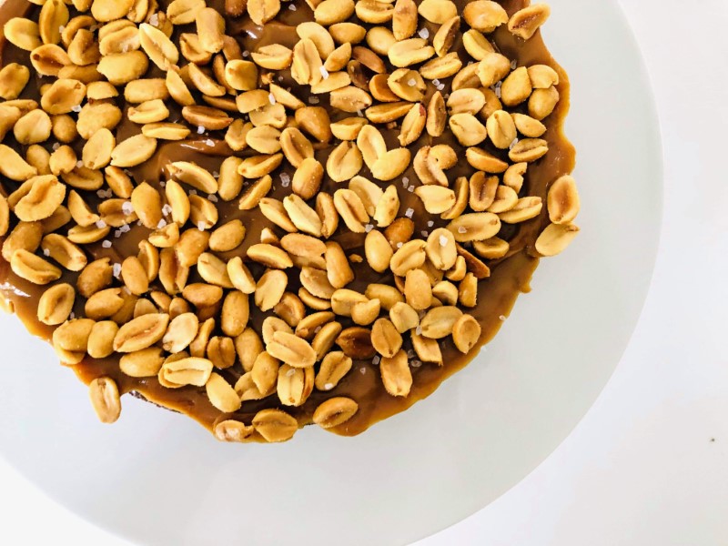 Chocolate caramel peanut tart