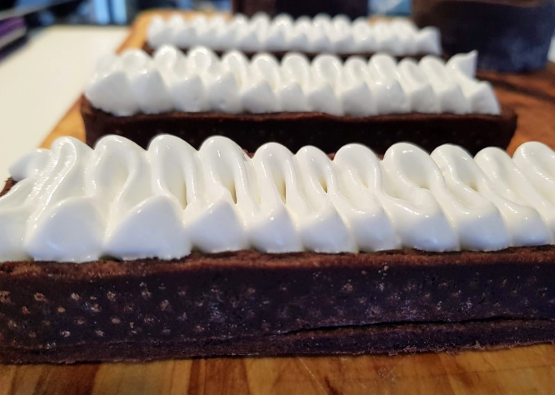 Chocolate bar with burnt meringue