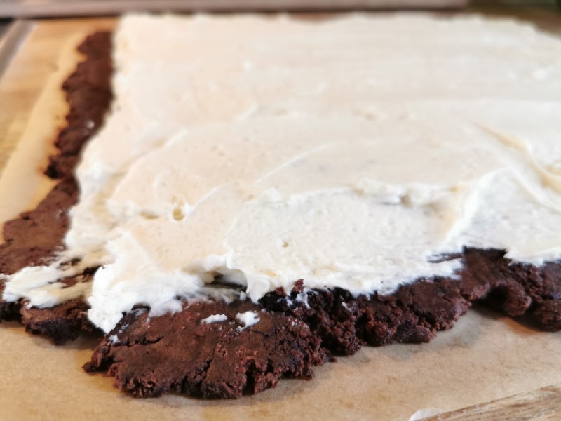 Chocolate roulade with buttercream