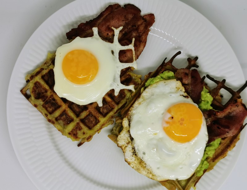 English breakfast waffles