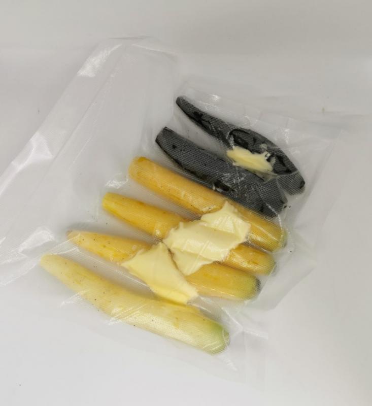 Colored carrots sous vide