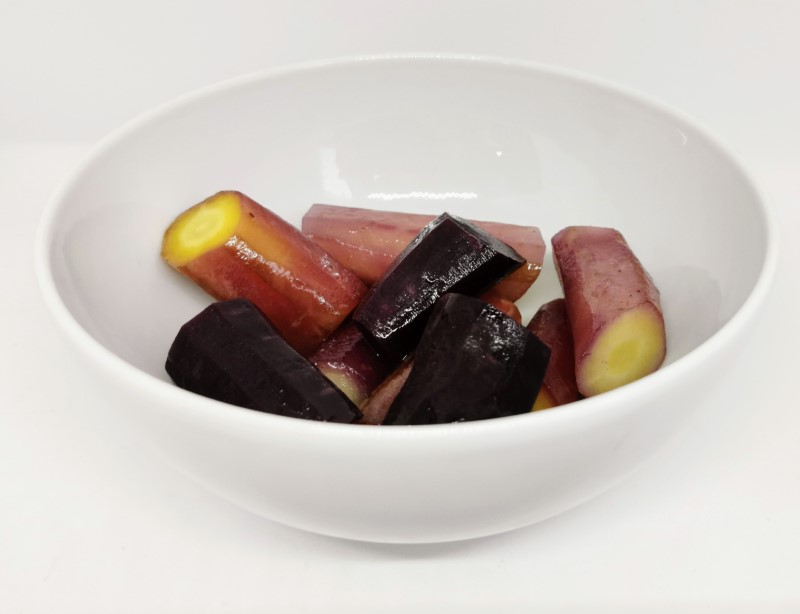 Colored carrots sous vide