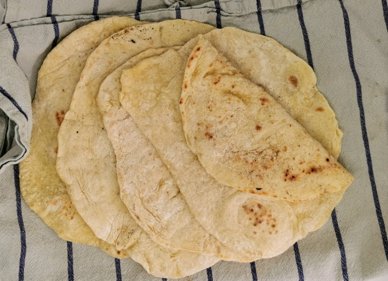 Flatbread in the pan