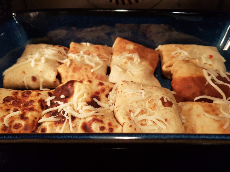 Filled pancakes with chicken