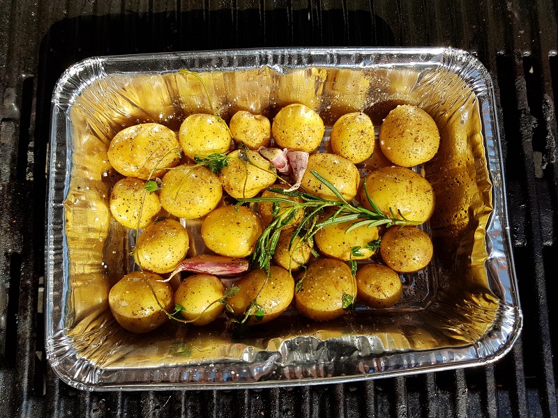 Grilled baby potatoes